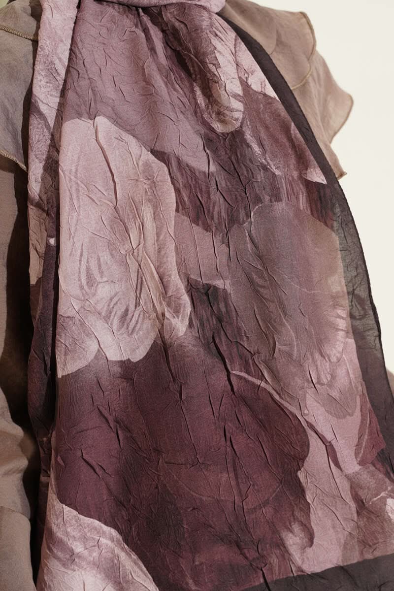 Modern Floral Desen Bambu Kraş Şal