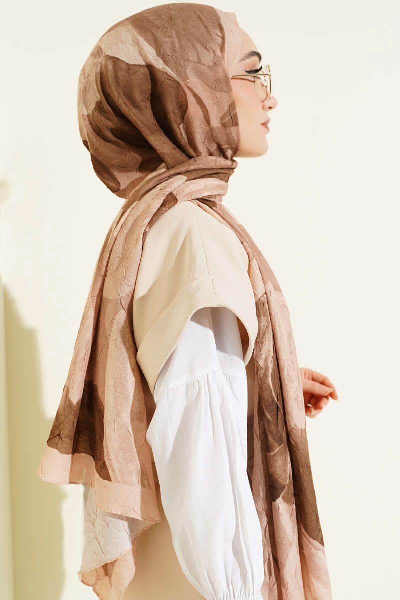 Modern Floral Desen Bambu Kraş Şal