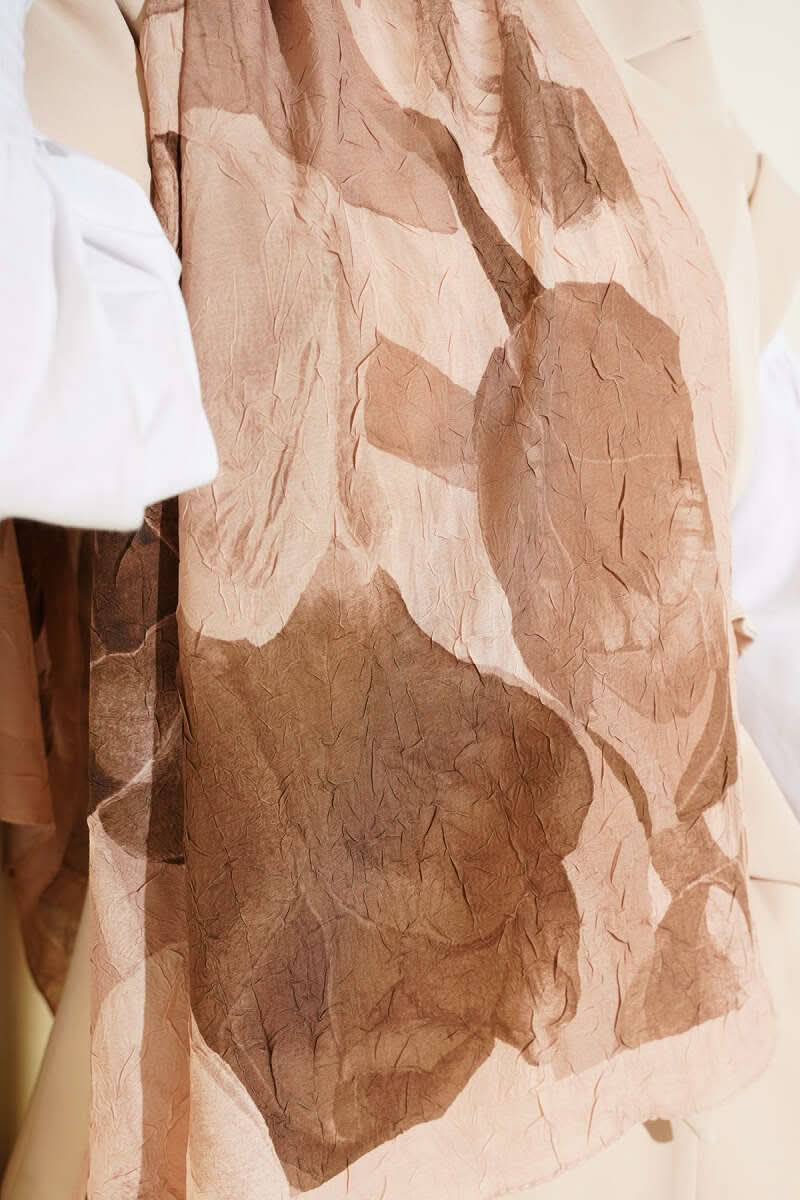 Modern Floral Desen Bambu Kraş Şal