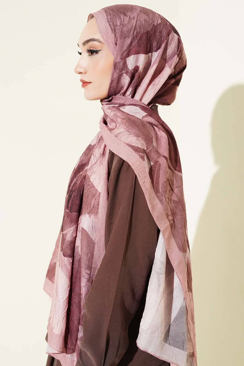Modern Floral Desen Bambu Kraş Şal