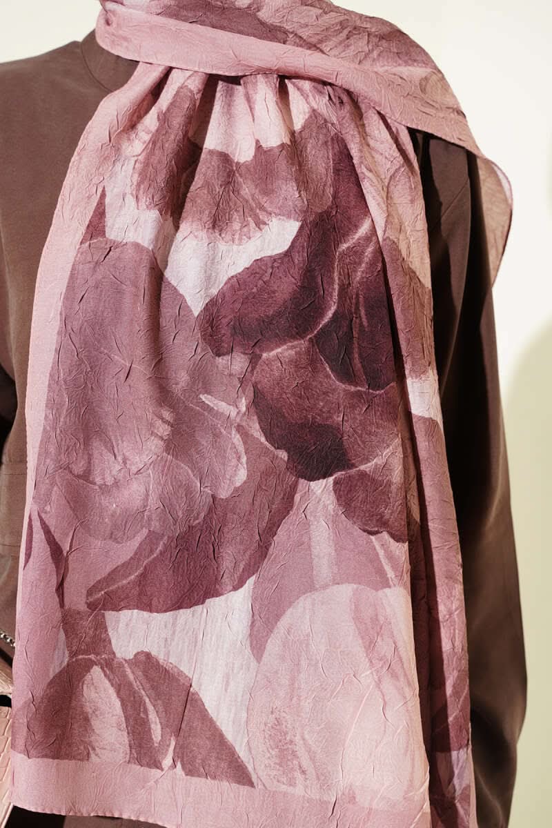Modern Floral Desen Bambu Kraş Şal