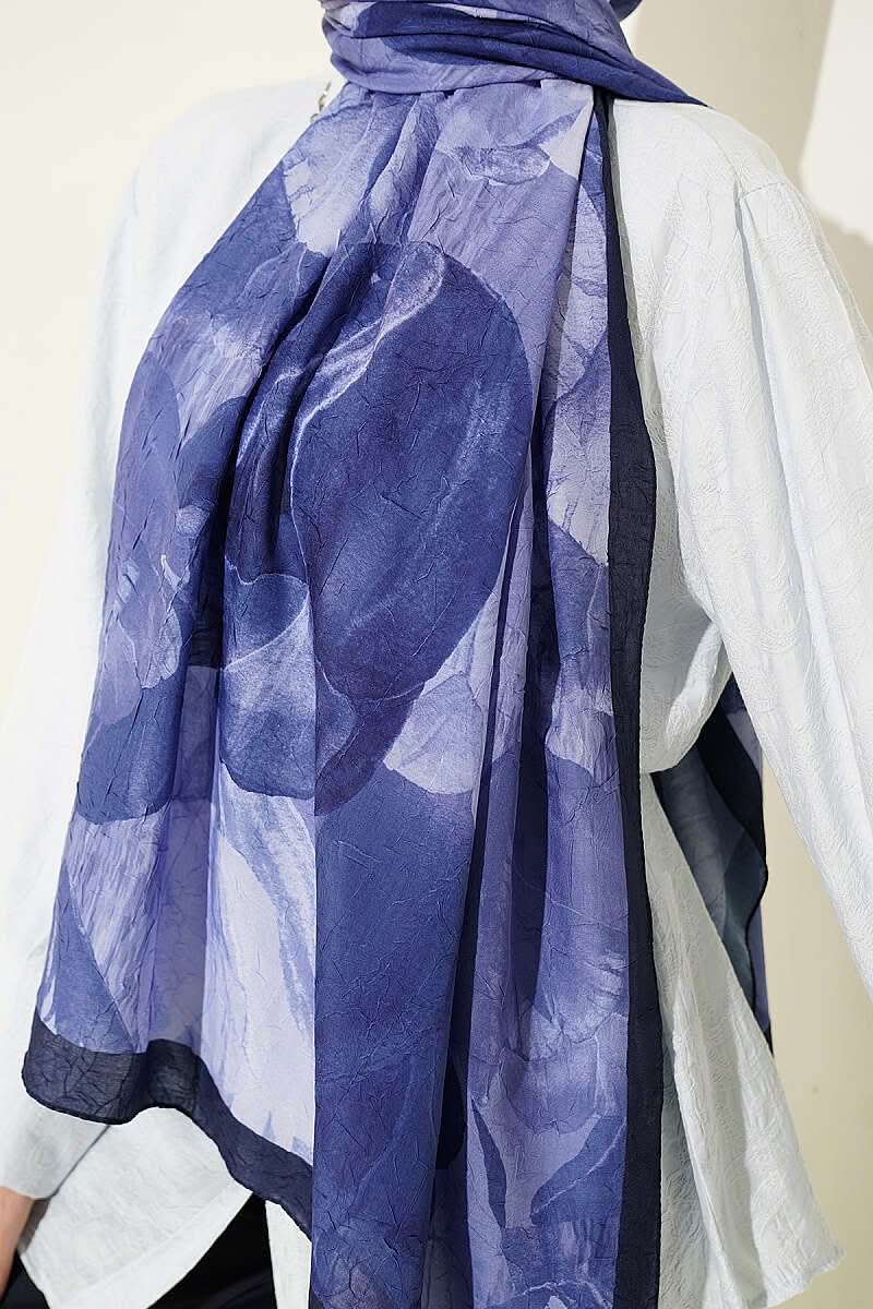 Modern Floral Desen Bambu Kraş Şal