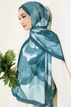 Modern Floral Desen Bambu Kraş Şal