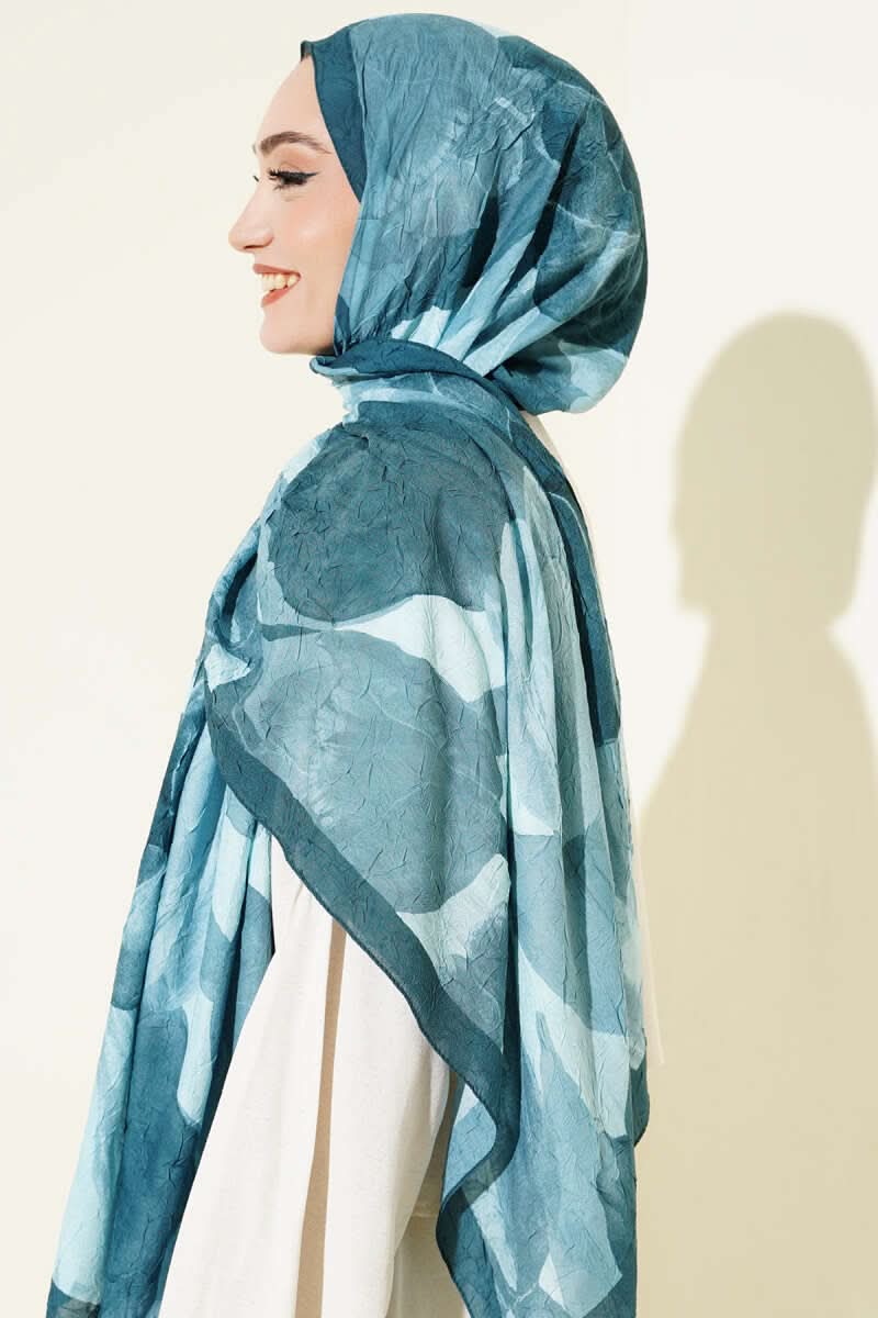 Modern Floral Desen Bambu Kraş Şal