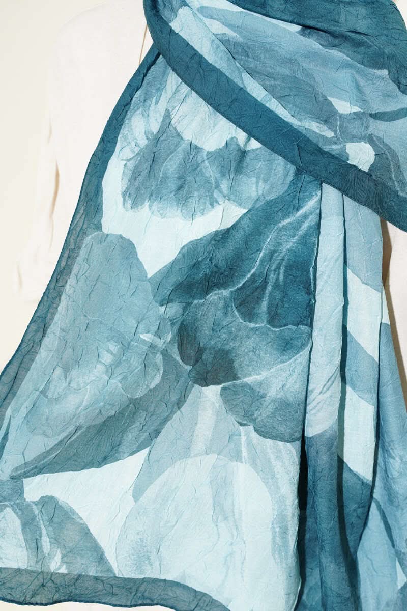 Modern Floral Desen Bambu Kraş Şal