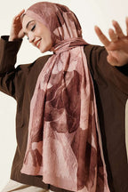 Modern Floral Desen Bambu Kraş Şal