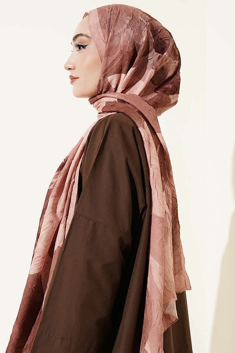 Modern Floral Desen Bambu Kraş Şal