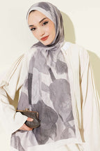 Modern Floral Desen Bambu Kraş Şal