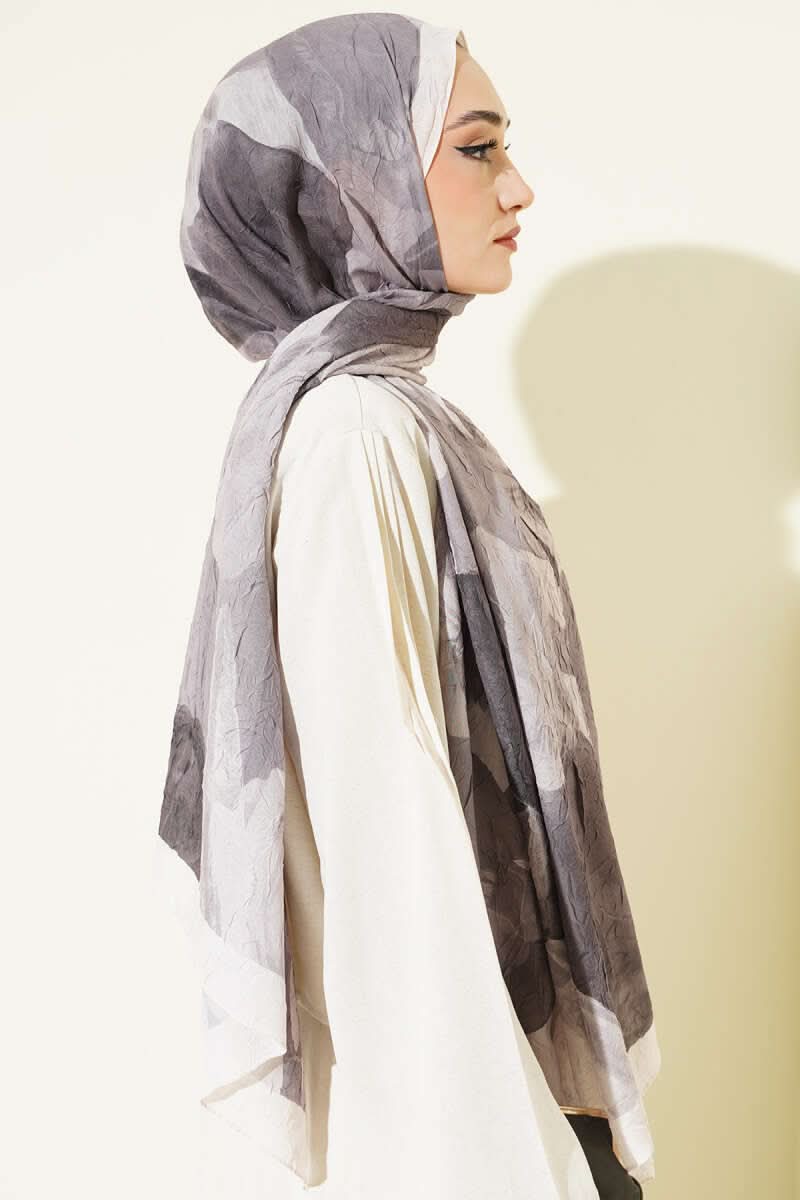 Modern Floral Desen Bambu Kraş Şal