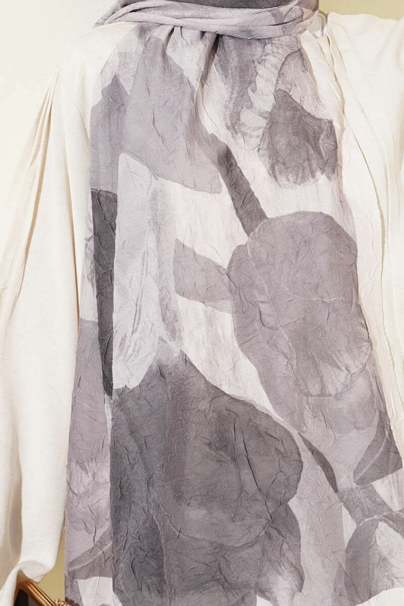 Modern Floral Desen Bambu Kraş Şal