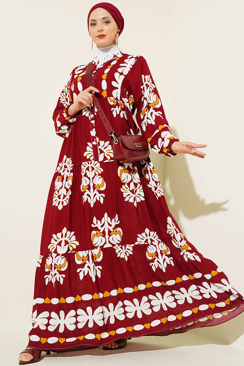 Motif Desen Hakim Yaka Elbise