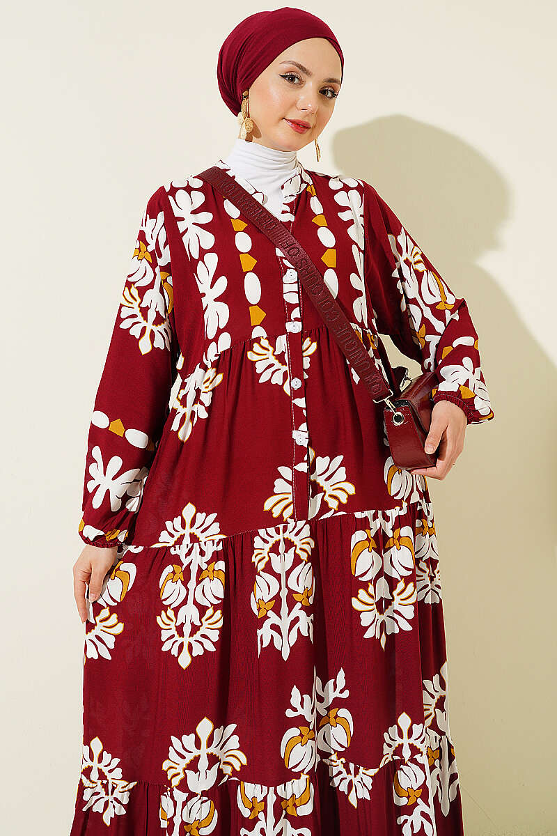 Motif Desen Hakim Yaka Elbise