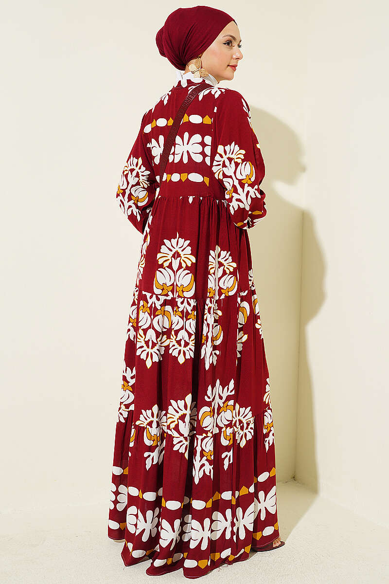 Motif Desen Hakim Yaka Elbise