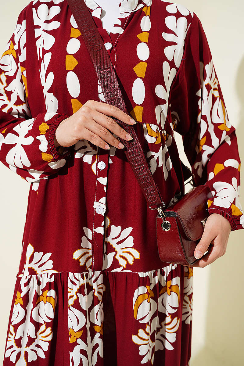 Motif Desen Hakim Yaka Elbise