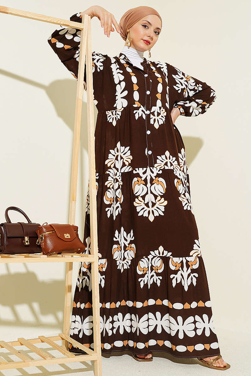 Motif Desen Hakim Yaka Elbise