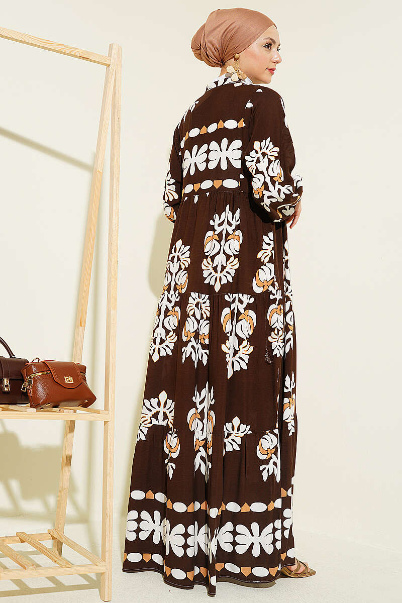 Motif Desen Hakim Yaka Elbise