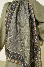 Motif Desenli Soft Şal Haki