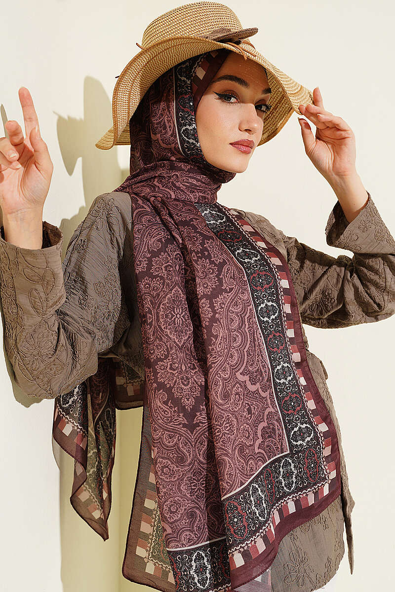 Motif Desenli Soft Şal