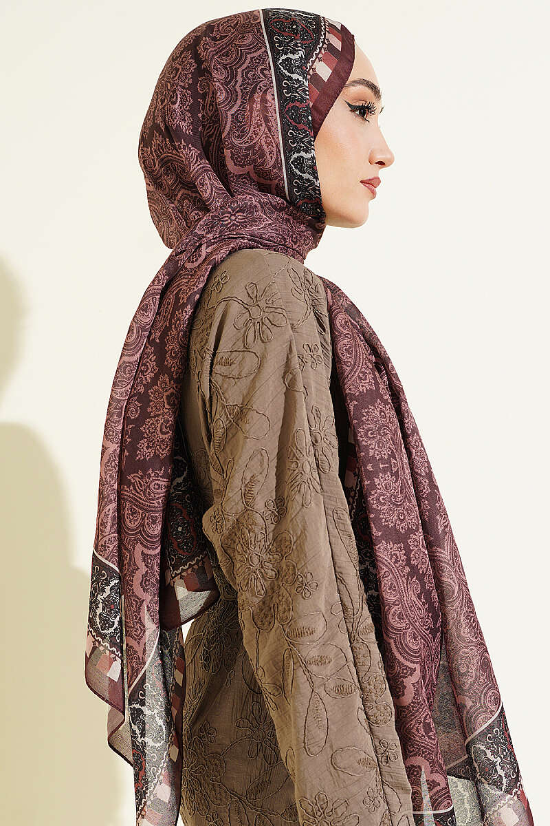 Motif Desenli Soft Şal