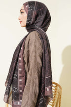 Motif Desenli Soft Şal Vizon