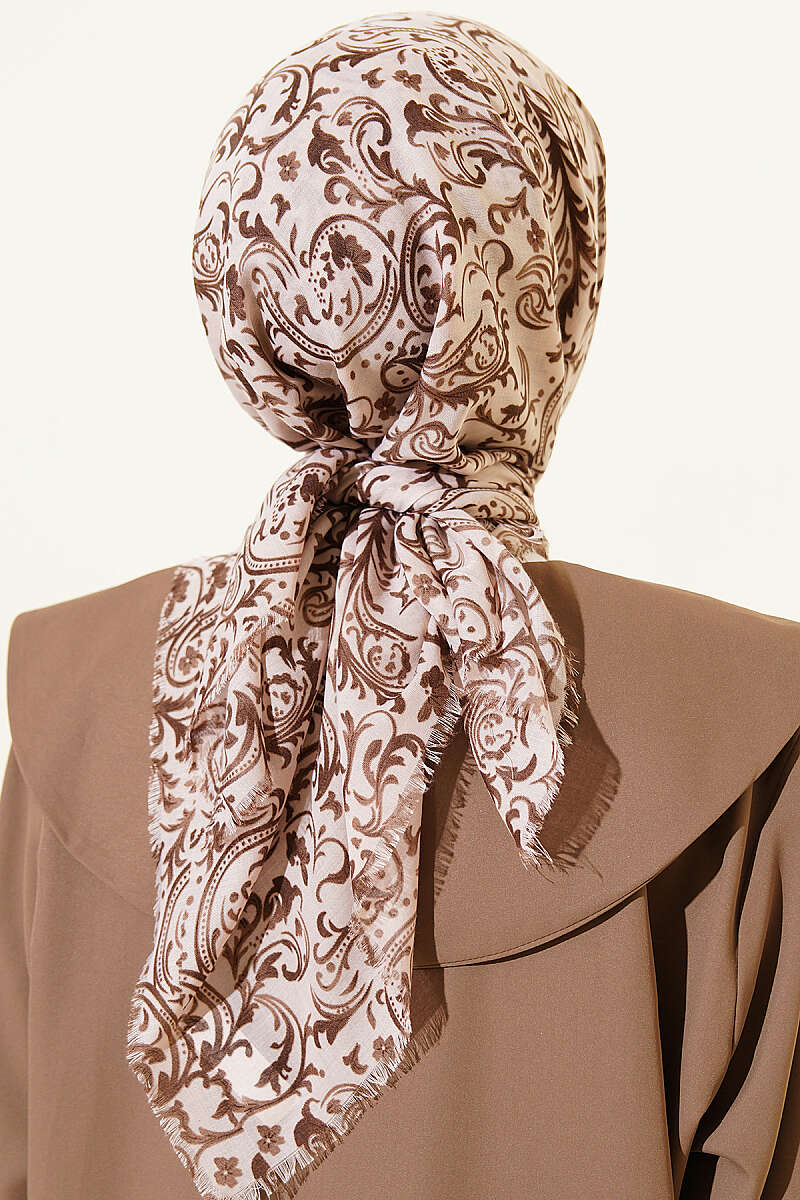 Motifli Flamu Cotton Eşarp