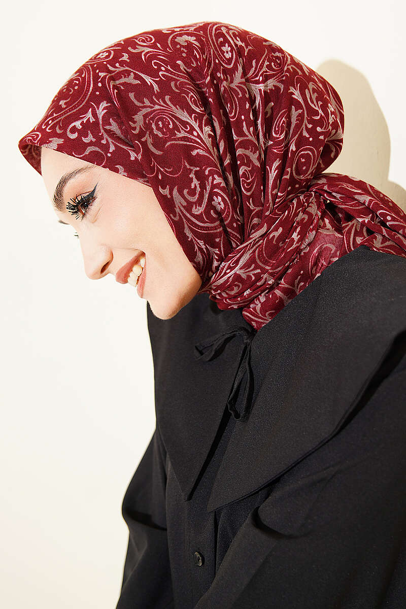 Motifli Flamu Cotton Eşarp