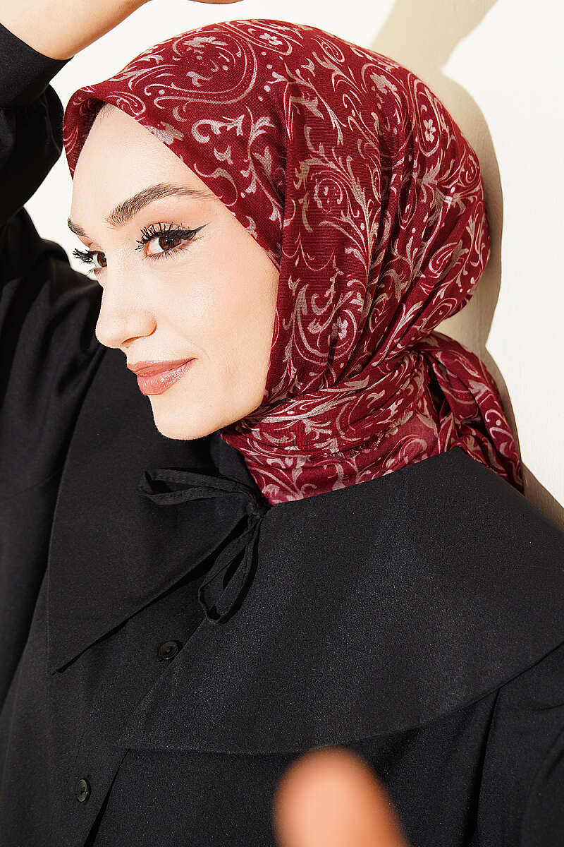 Motifli Flamu Cotton Eşarp