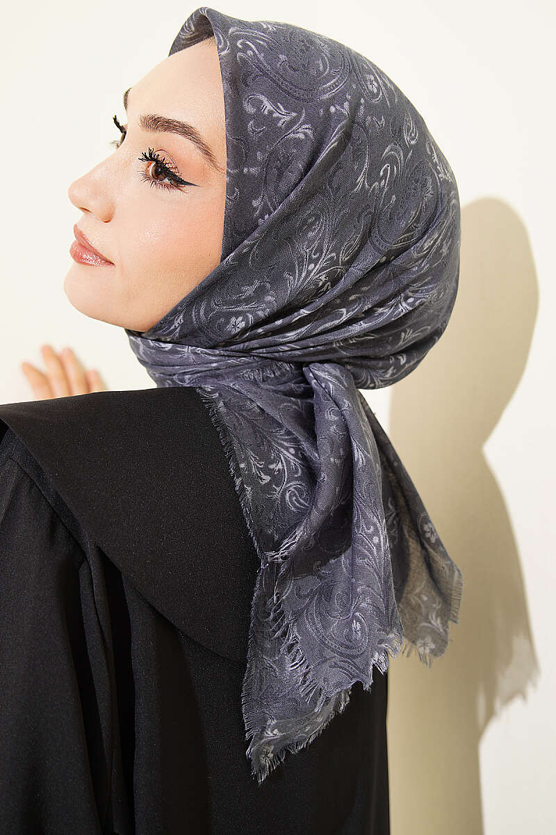 Motifli Flamu Cotton Eşarp