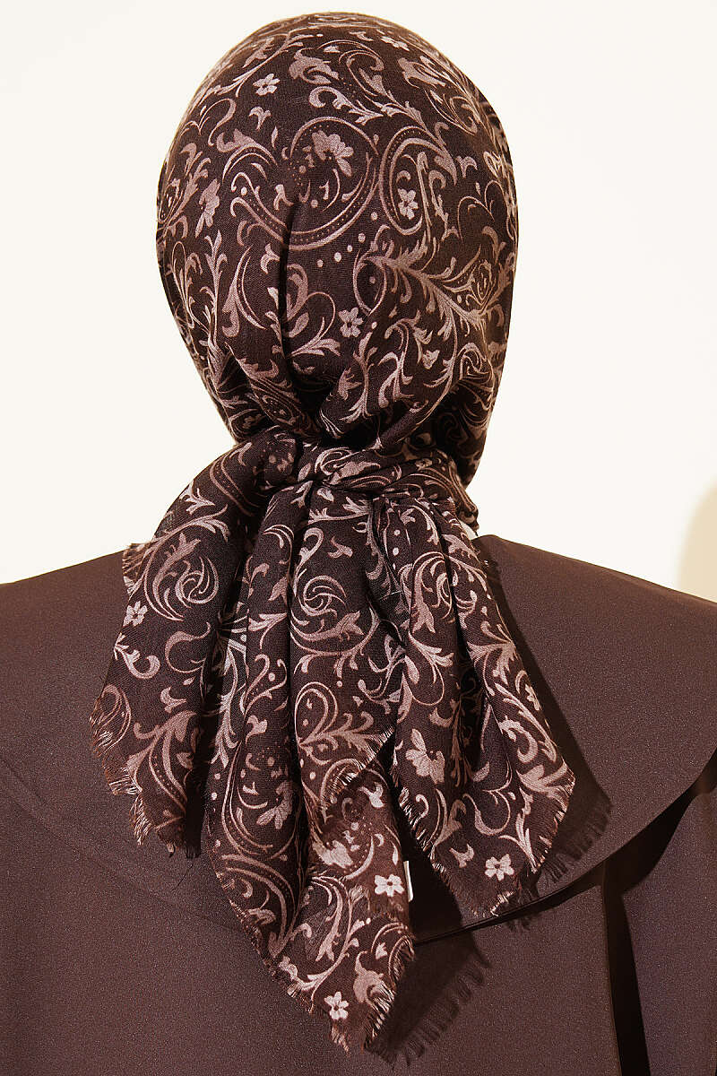 Motifli Flamu Cotton Eşarp