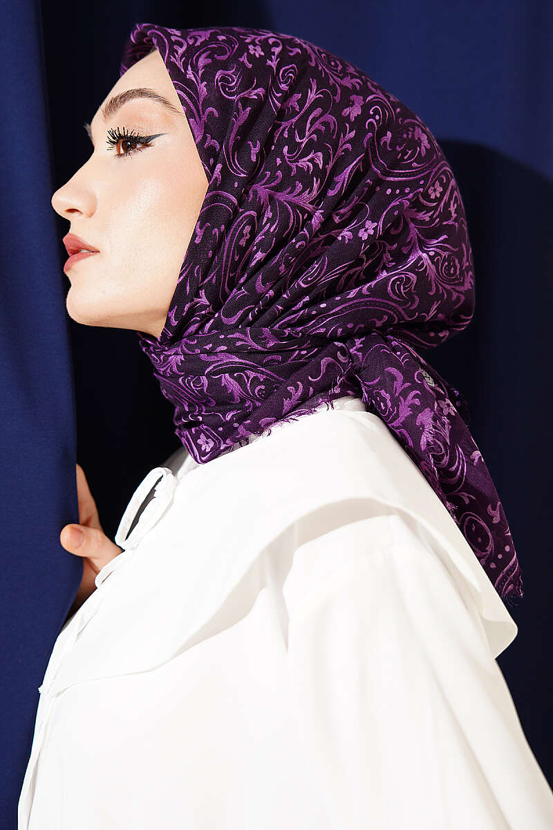 Motifli Flamu Cotton Eşarp