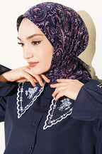 Motifli Flamu Cotton Eşarp