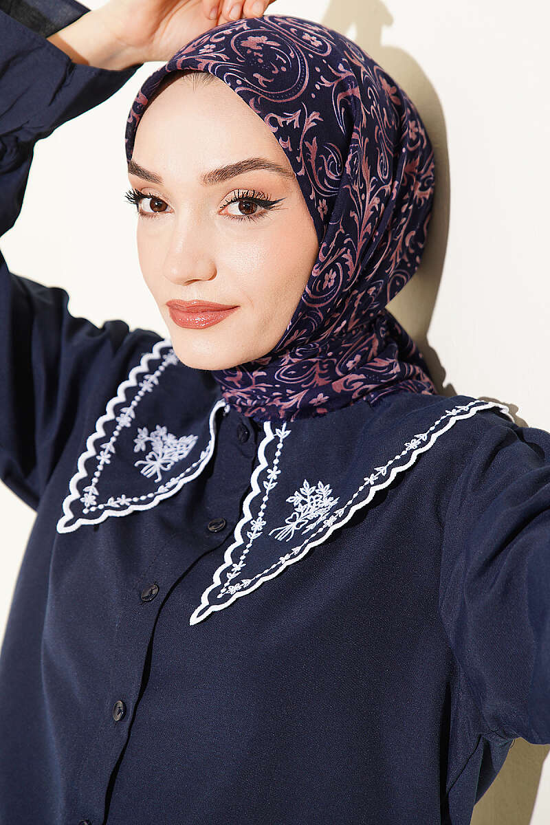 Motifli Flamu Cotton Eşarp