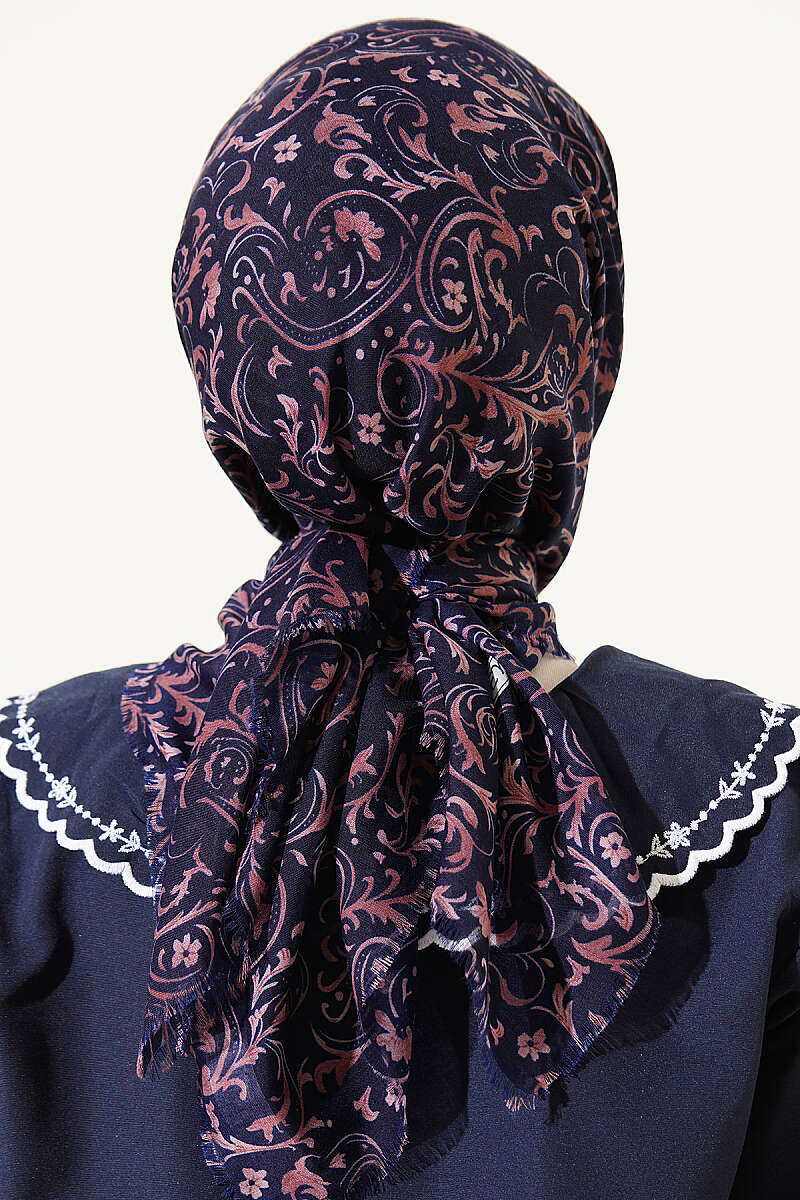 Motifli Flamu Cotton Eşarp