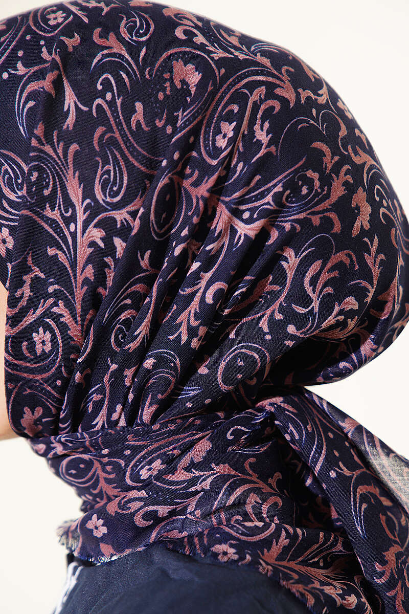 Motifli Flamu Cotton Eşarp