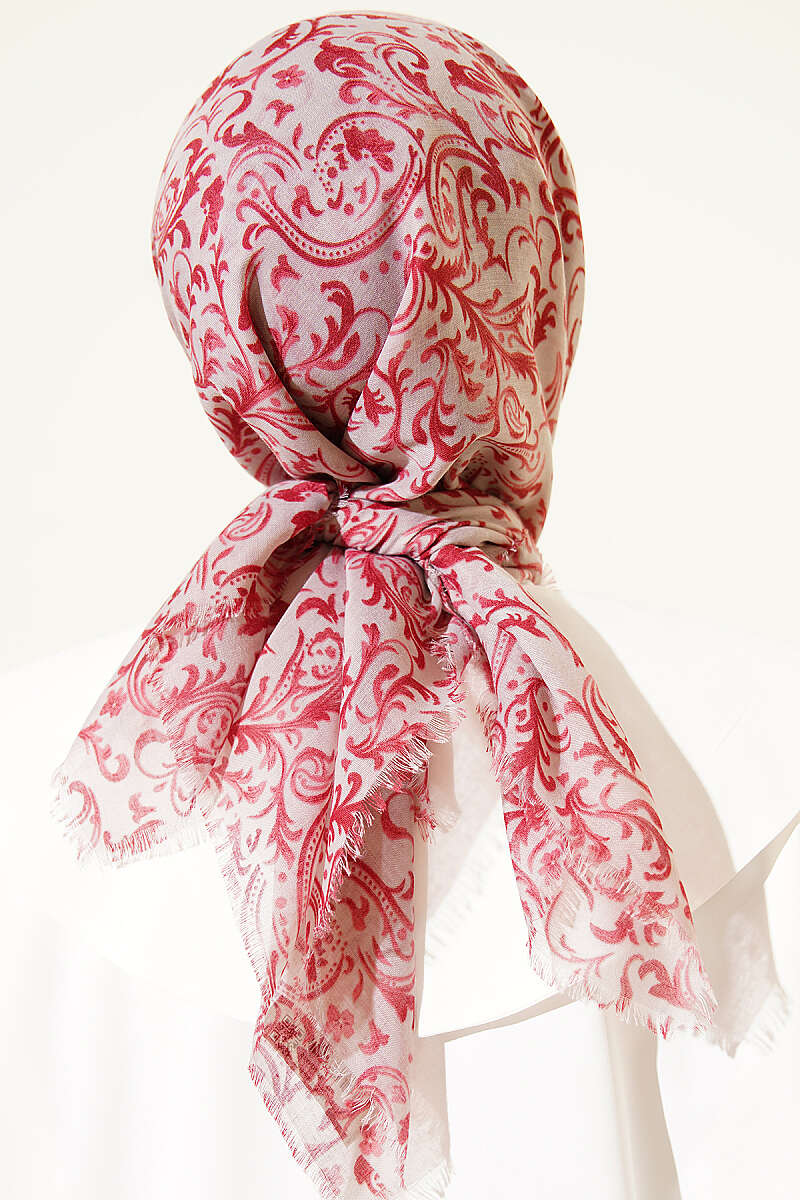 Motifli Flamu Cotton Eşarp