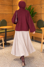 Basic Rundhalsbluse Braun