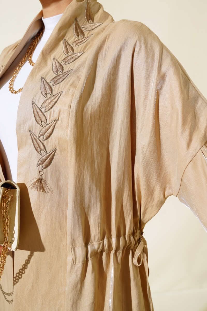 Nakış İşlemeli Parlak Kimono