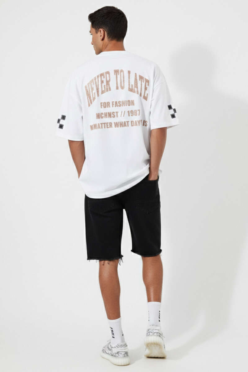 Never Baskılı Erkek T-shirt