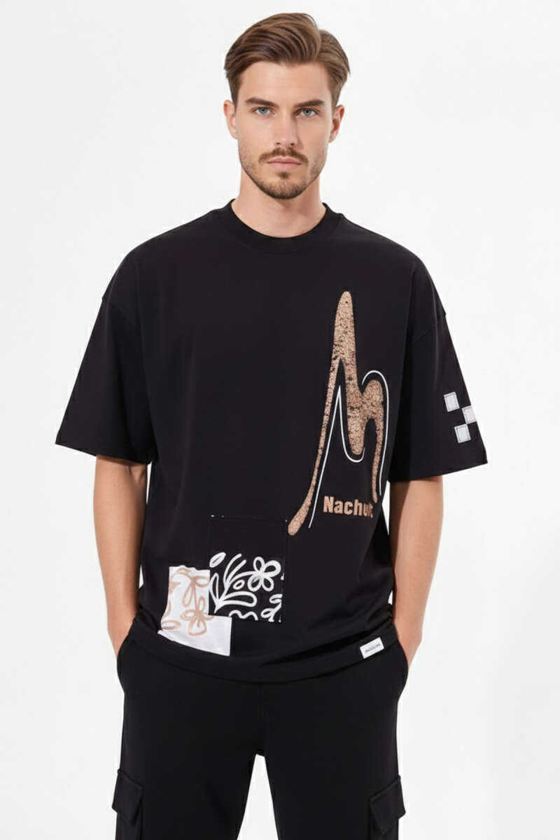 Never Baskılı Erkek T-shirt
