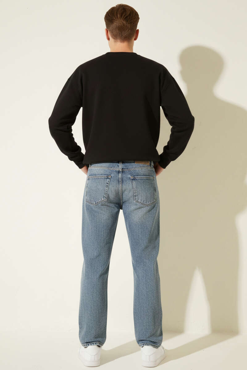 Normal Bel Bol Paça Erkek Kot Pantolon