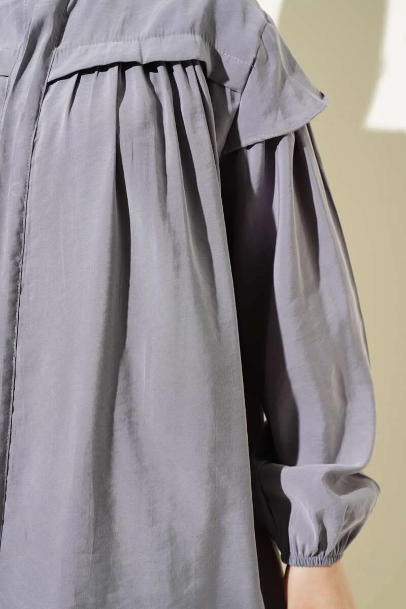Omuz Fırfırlı Tencel Tunik İkili Takım