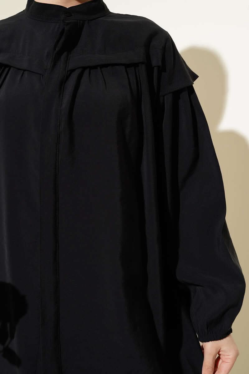 Omuz Fırfırlı Tencel Tunik İkili Takım