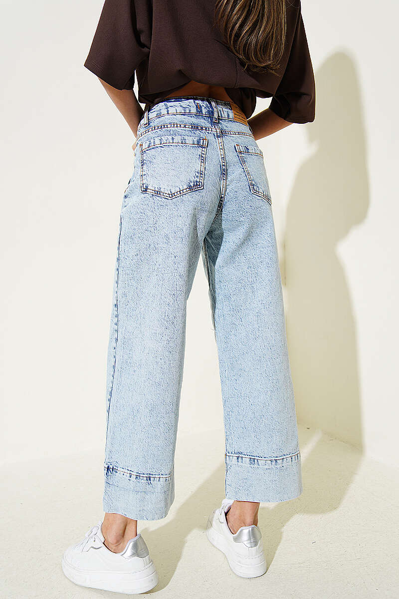 Ön Cepli Wide Leg Kot Pantolon Kar Açık