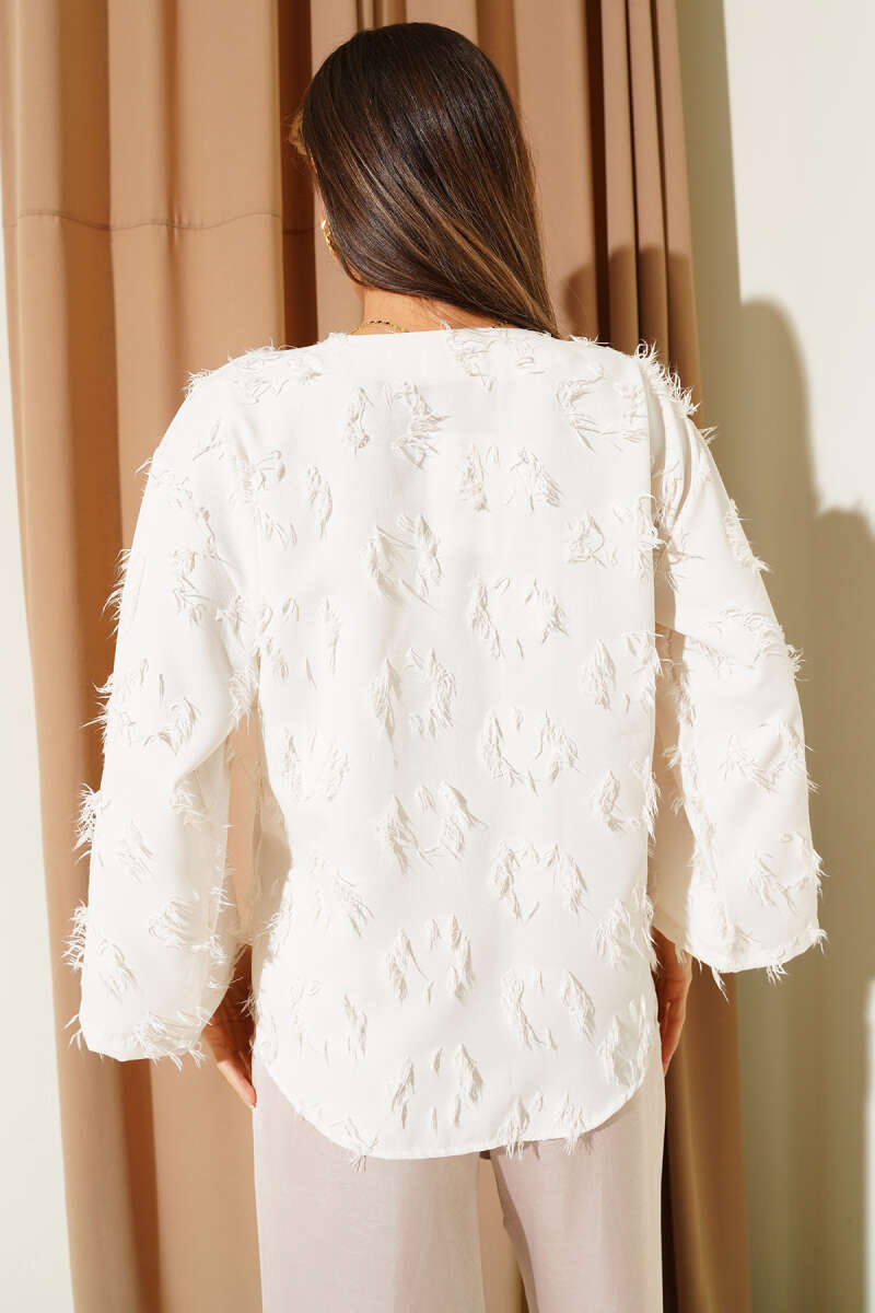 Önden Bağlamalı Püsküllü Kimono