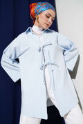 Önü Bağcıklı Keten Kimono