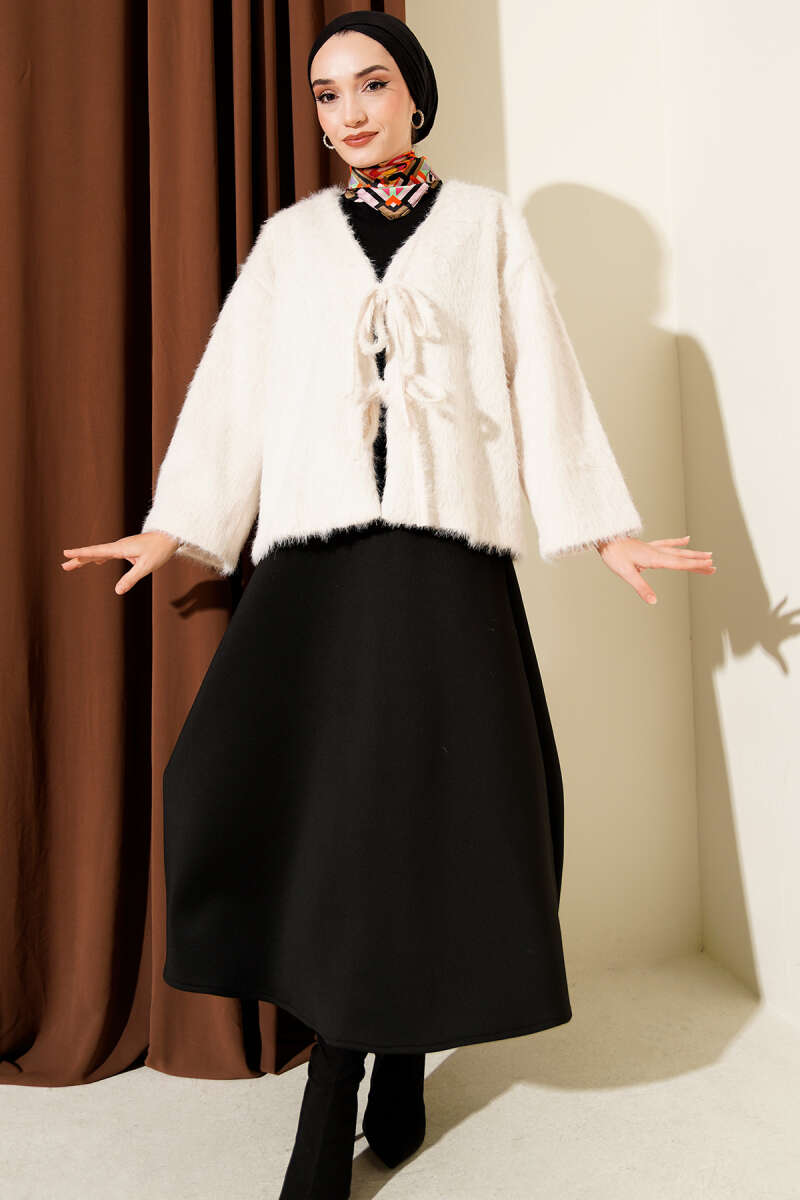 Önü Bağcıklı Sakallı Kısa Kimono