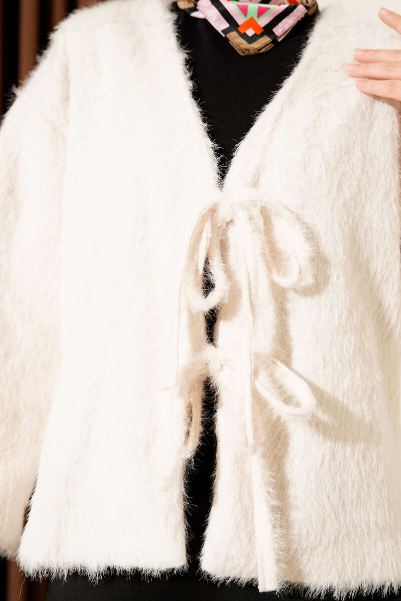 Önü Bağcıklı Sakallı Kısa Kimono