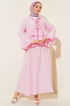 Önü Bağlamalı Kat Kat Fırfırlı Etekli Takım