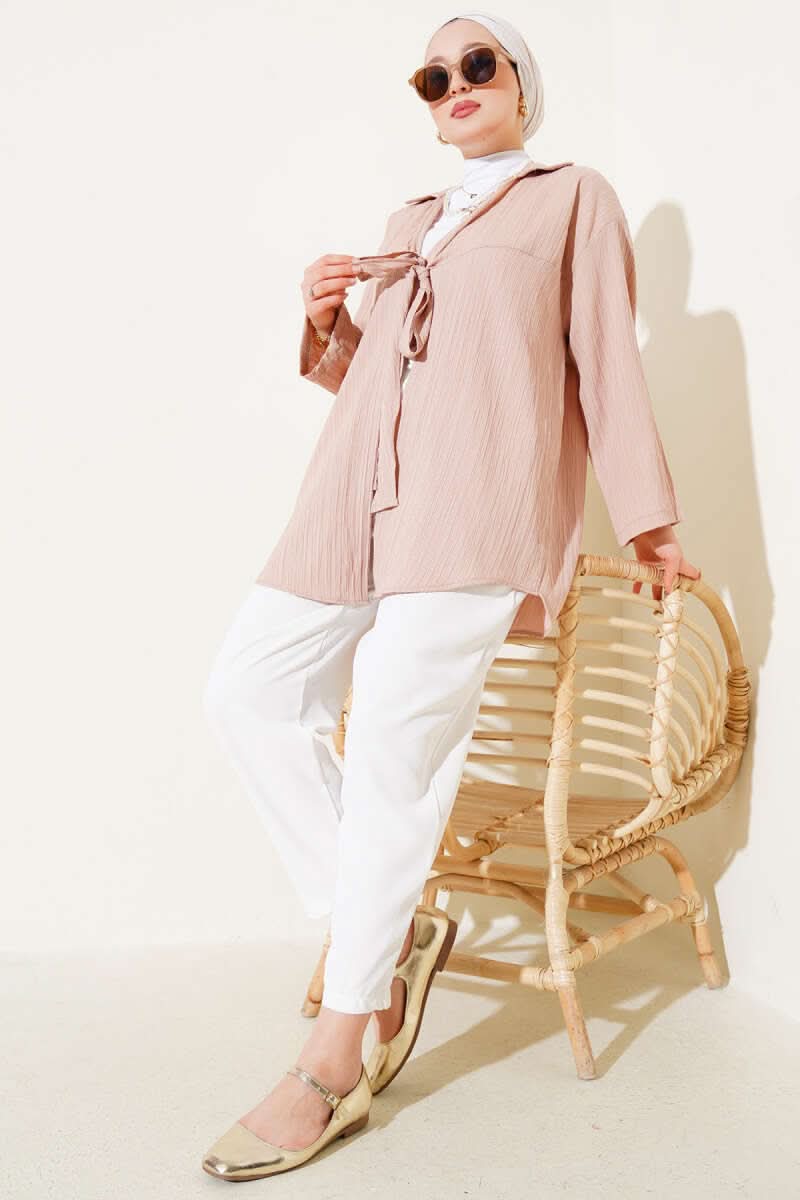 Önü Bağlamalı Krinkıl Kimono