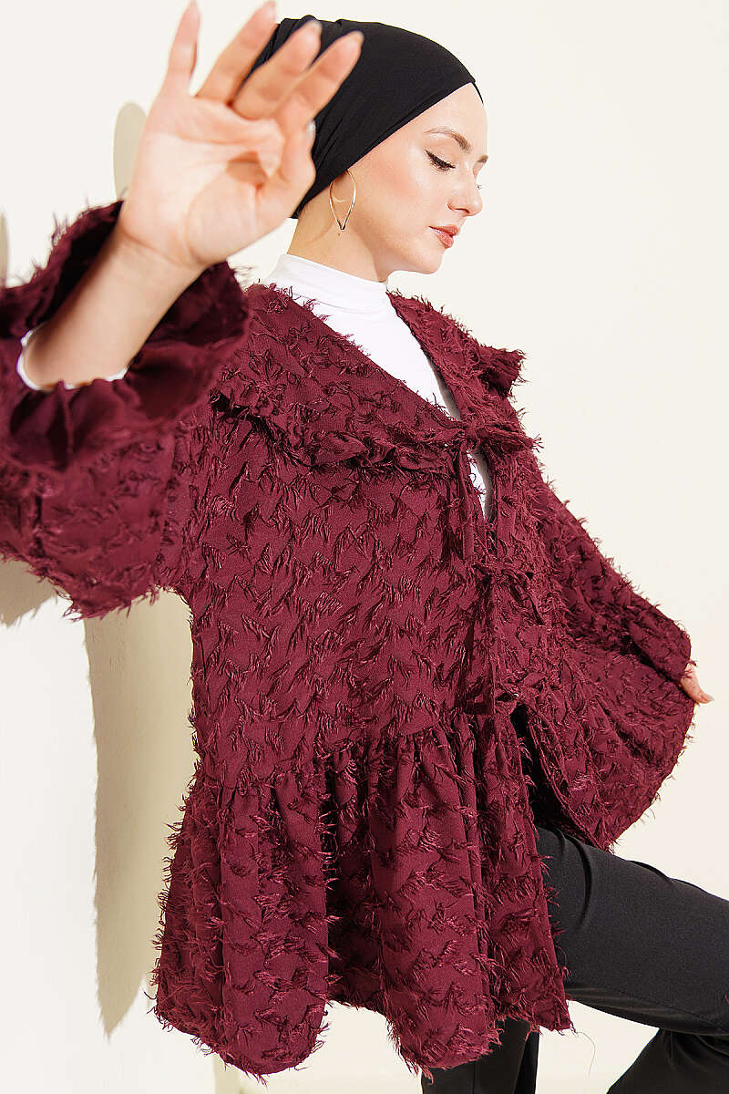 Önü Bağlamalı Püsküllü Kimono